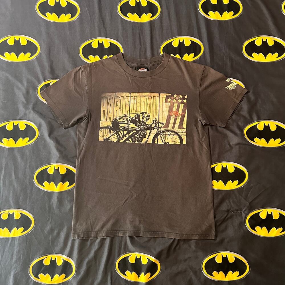 brown harley davidson may 2012 motorcycle patriotic t-shirt